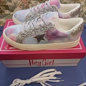 New Corkys Hey Girl Supernova Pastel Tie Dye Sneakers - size 8
